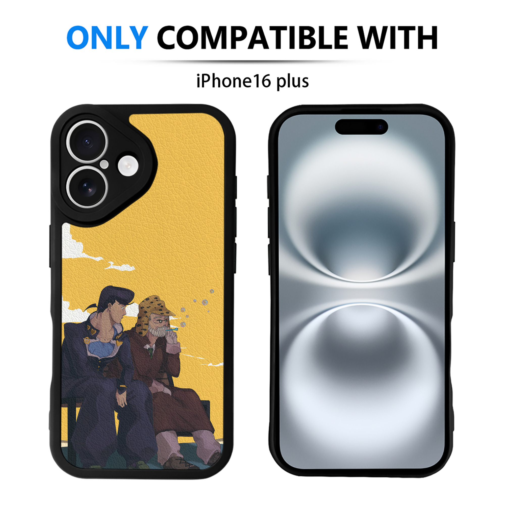 （画像用） ジョジョの奇妙な冒険 JoJo's Bizarre Adventure 【iPhone 16シリーズ対応】シリコンスマホケース（レザー調） 材質：シリコン